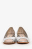 Miu Miu Crystal Embellished Silver Block Heels Size 35