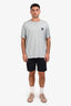Moncler Navy Blue Cotton Jogger Shorts Size S Men's