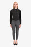 Brunello Cucinelli Grey Wool Bead Lined Slim Trousers Size 6