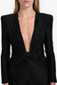 Saint Laurent Black Long Sleeve Plunge Neckline Jumpsuit Estimated Size M