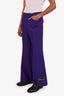 Gucci Purple Straight Leg Logo Pants Size 50 Men's