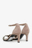 Hermès Beige Suede Night Crystal Powder Ankle Strap Sandals Size 36.5