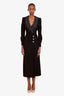 Alessandra Rich Black Tuxedo Style Embellished Midi Dress Size 38