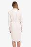 Max Mara Cream Long Sleeve Wrap Midi Dress Size 10