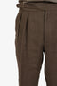 Ralph Lauren Purple Label Olive Linen Straight Leg Trousers Size 32 Mens