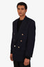 Burberry Navy Wool Cashmere Tailored Suit Jacket Est Size M Mens