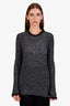 Celine Black Wool Fuzzy Trim Sweater Size M