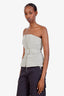 Brandon Maxwell Tan Belted Bee Strapless Top Size 4