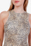 Alexander Wang Beige/Black Denim Leopard Print Sleeveless Mini Dress Size XS