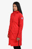 Canada Goose Red Logo Midi Rain Jacket Size S
