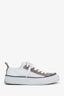 Brunello Cucinelli White Cotton Knit Sneakers Size 36.5