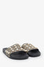 Gucci Beige Coated Canvas Studded Pearl Sandals Size 41
