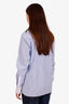 Max Mara Blue/White Pinstripe Button Down Shirt Size US 10