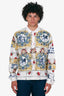 Dolce & Gabbana White/Multicoloured Cotton Long Sleeve Polo Size 52 Mens