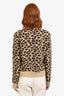 Gucci Cheetah Print Wool Distressed Knit Sweater Size S