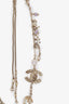 Pre-loved Chanel™ 12A Light Gold-Tone Pearl Purple Beaded CC Long Necklace