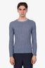 Ralph Lauren Purple Label Blue Silk Linen Knit Sweater Size XS Mens