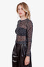 T By Alexander Wang Black/White Logo Mesh Cropped Top Size S