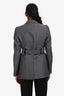 Prada 2019 Grey Mohair Wool Single Breasted Belted Blazer Size 38
