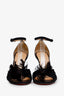 Christian Louboutin Black Satin Feather Heels Size 38