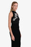 Balmain Black Crystal Embroidered Midi Dress Size 40
