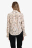 Frame Cream Floral Pattern Silk Ruffled Cuff Shirt Size M
