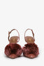 Aquazzura Pink Velvet Powder Puff Slingbacks Size 39