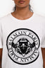 Balmain White Cotton Velvet Graphic T-Shirt Size S