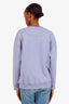 Anine Bing Purple Cotton 'Bing' Logo Crewneck Sweater Size S