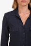 James Perse Dark Grey Cotton Long Sleeve Top Size 4