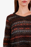 Dries Van Noten Metallic Knit V-Neck Sweater Size Small