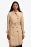 Burberry Beige Belted Trench Coat Size 2