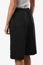 Issey Miyake Black Long Zipper Pull Elastic Waistband Single Pleat Shorts Size 2