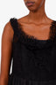 Lida Baday Black Cotton Silk Lacey Sleeveless Midi Dress Size 10