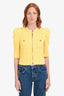 L'Agence Yellow Cotton Cropped 'Delilah' Cardigan Size S