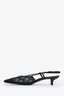 Gucci Black Mesh Crystal Embellished GG Slingback Kitten Heels Size 39.5