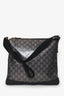 Gucci 2009 Black/Gold Sparkly Canvas and Leather Crossbody Messenger Bag