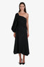 Ulla Johnson Black One-Shoulder Ruffle Detail Midi Dress Size 8