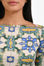 Dolce & Gabbana White/Multi Silk Printed Long Sleeve Top Size 38