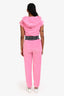 T by Alexander Wang Pink Logo Band Short Sleeve Hoodie + Pants Size XS and XXS