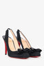 Christian Louboutin Black Satin 'Nooka 100' Slingback Pumps Size 37