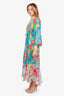 Rococo Sand Blue/Pink Wrap Tie Maxi Dress Size XS