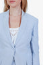 Thom Browne Blue Cotton Silk Single Breasted Blazer and Pleated Mini Skirt Set Size 36/38