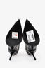 Christian Dior Black/White Embossed Python Leather Houndstooth Stiletto Heel Size 36.5