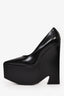 Versace Black Leather Mega Platform Heels Size 38.5