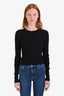 Agolde Black Cotton Ribbed Long Sleeve Top Size M
