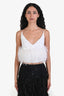 16Arlington White Crepe Fur Crop Top Size 8
