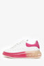 Alexander McQueen White/Pink Platform Sneakers Size 36.5