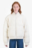Guest In Residence Cream/Red Wool Cashmere Quilted Reversible Jacket Size X-Large