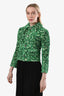 Bottega Veneta 2021 Green Chenille Boucle Button Jacket Size 36